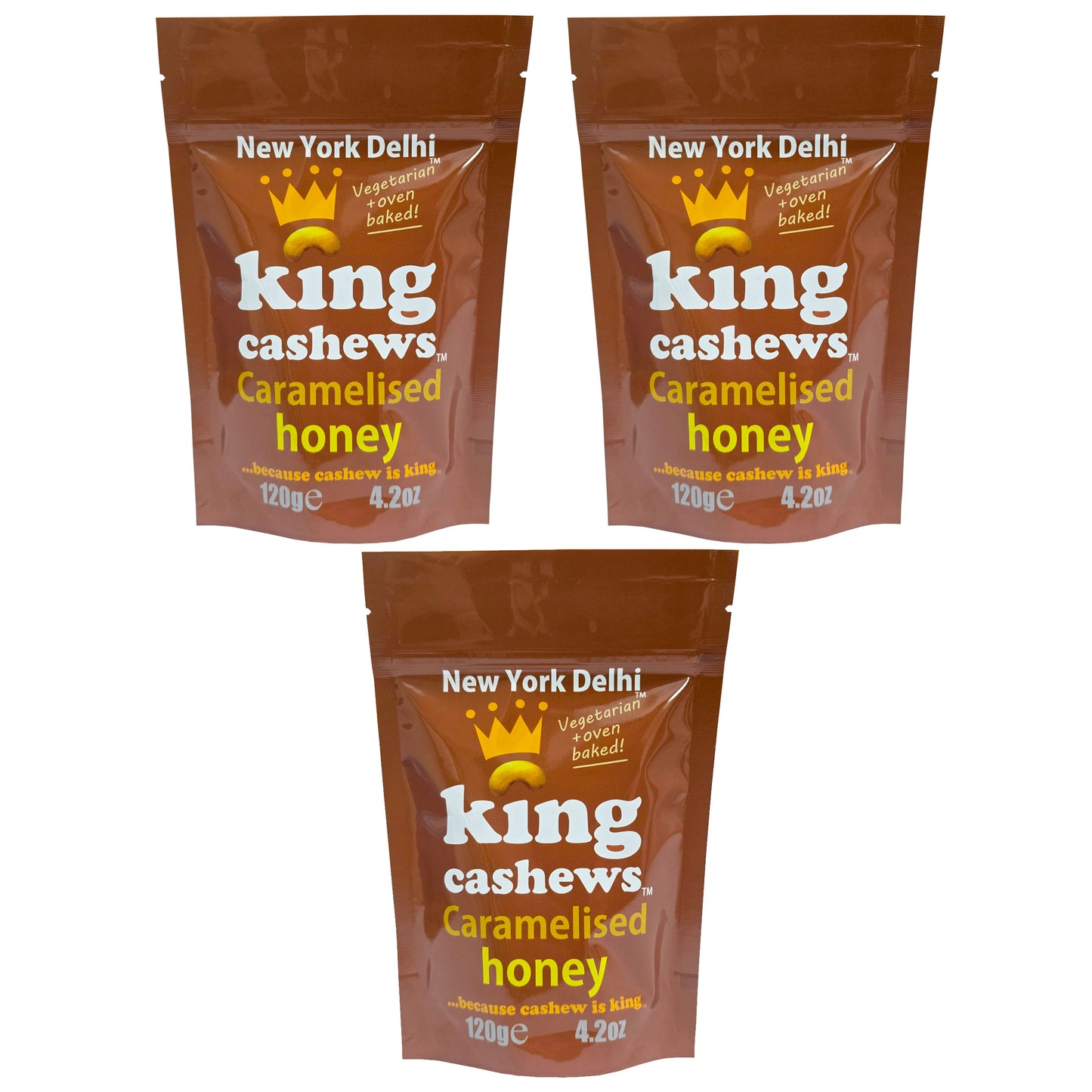 Cashews caramelised in Honey 3 x 120g packs