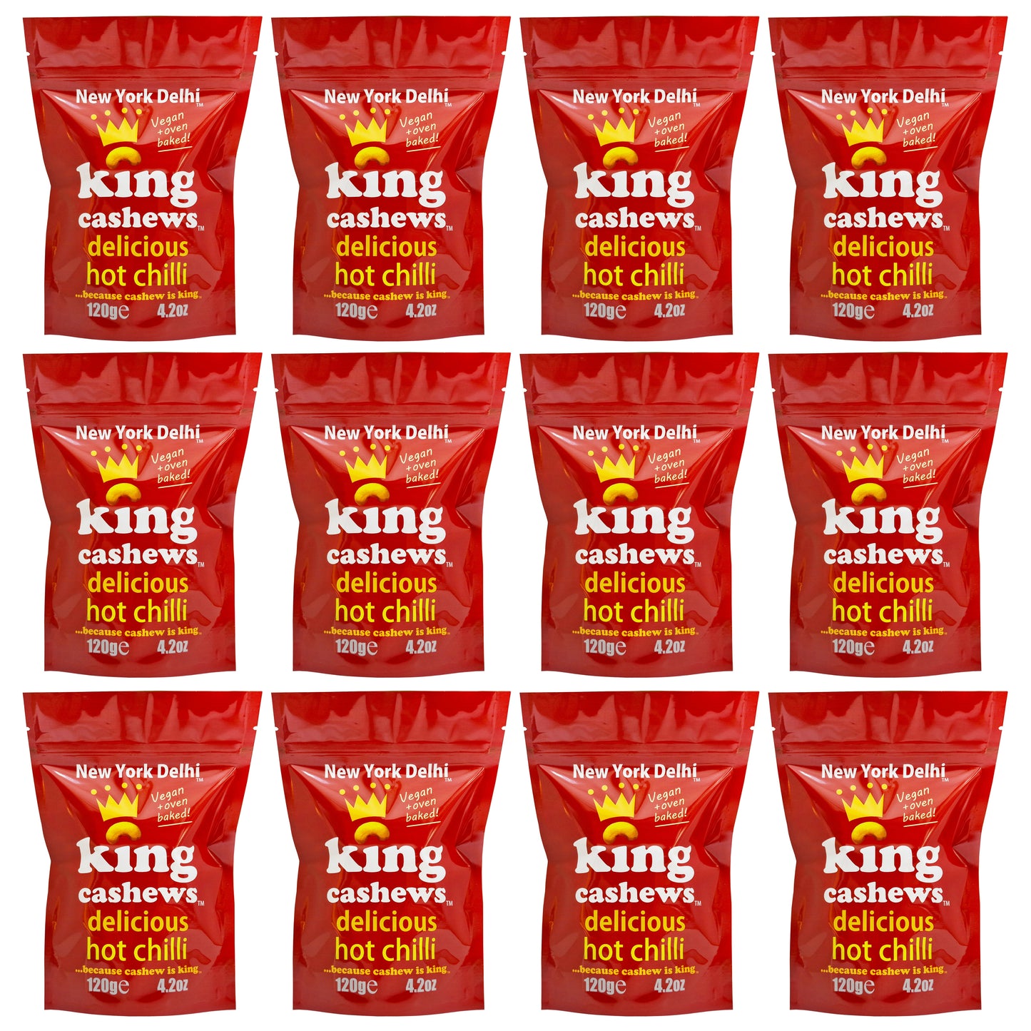 King Cashews Hot Chilli 12x120g case