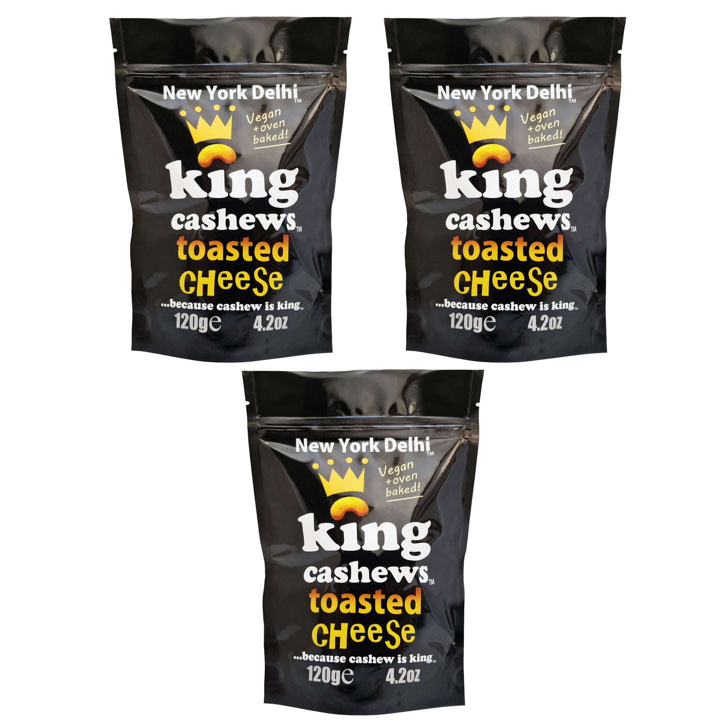 King Cashews Toasted Cheese 3 x 120g packs