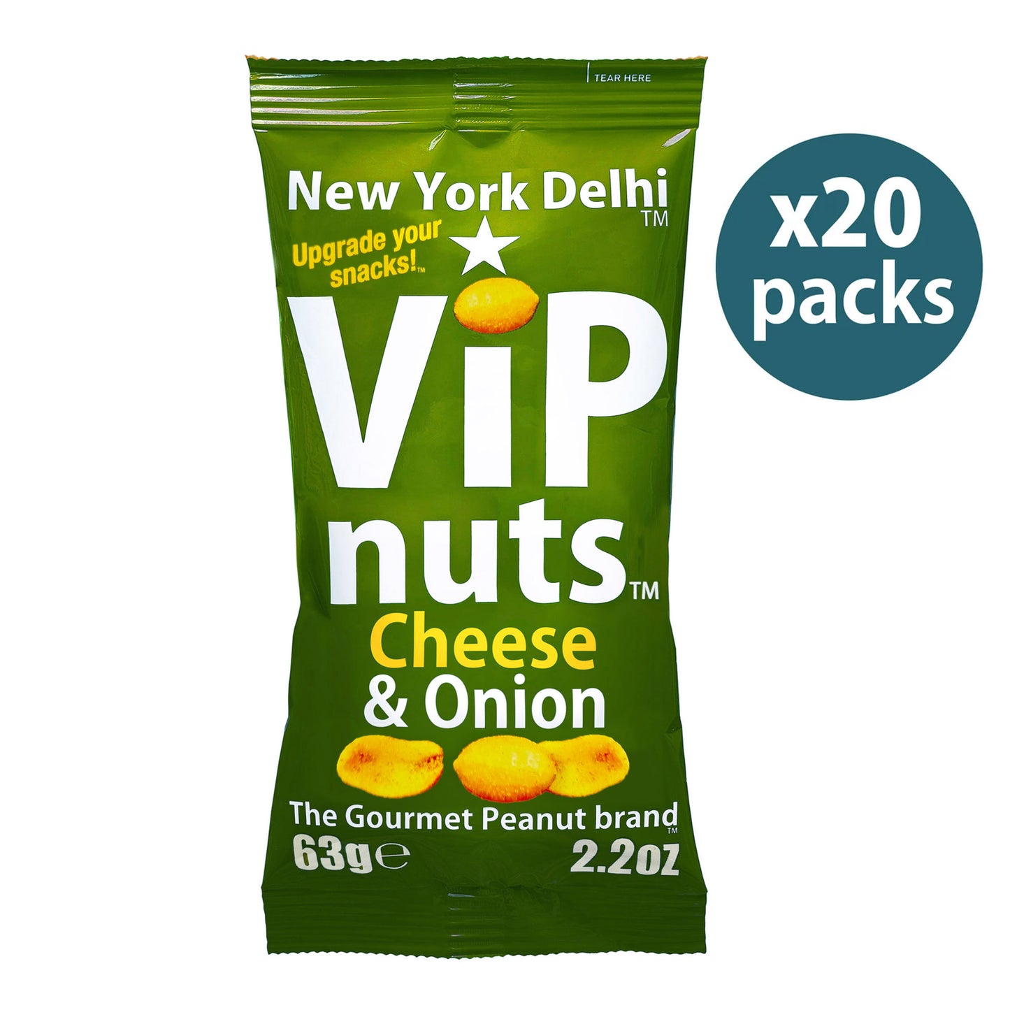 ViPnuts Cheese & Onion peanuts 20x63g case