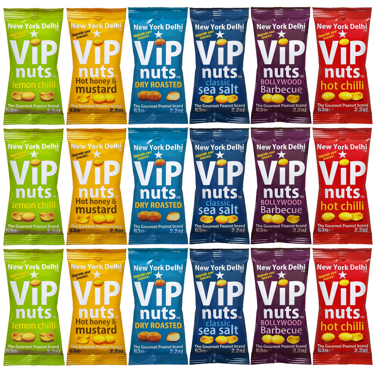 Selection Box Flavoured Peanuts 18 packs, 6 - 7 Flavours High Protein