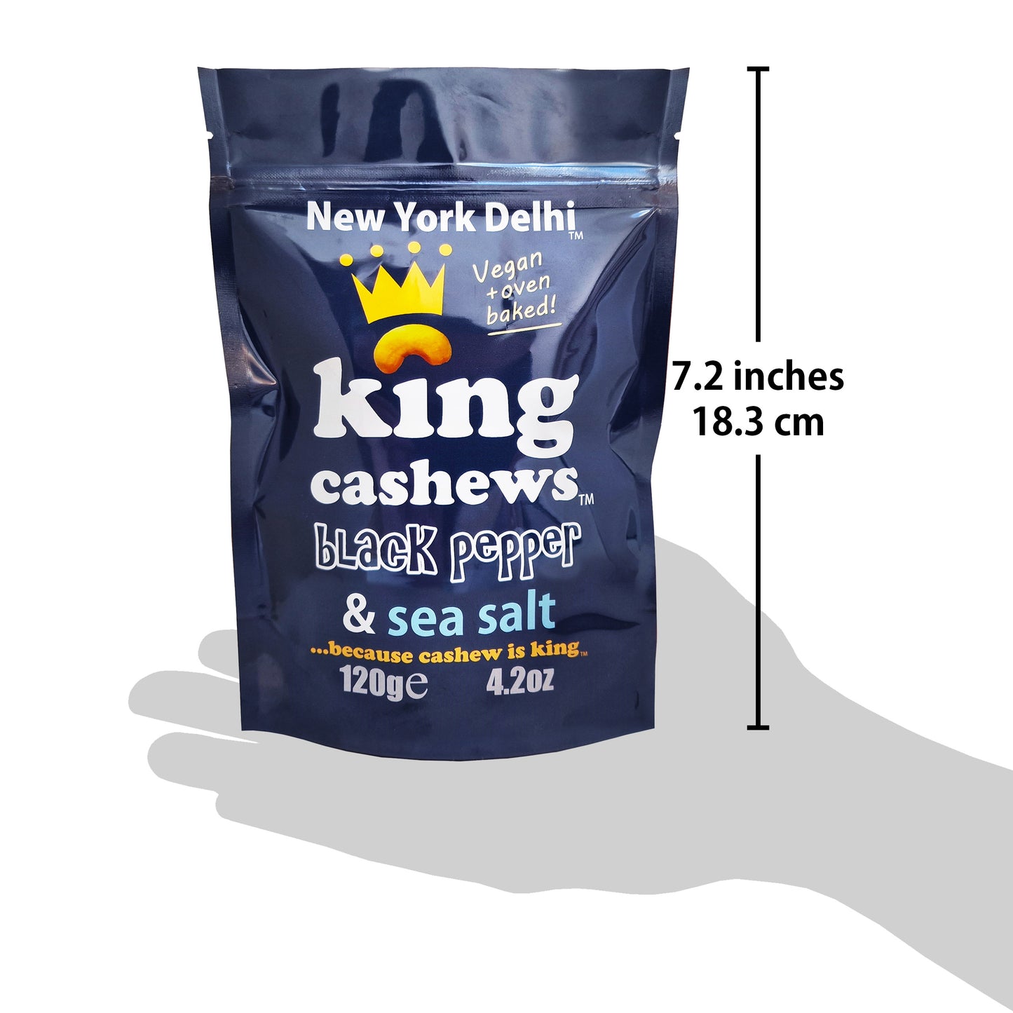 King Cashews cracked black pepper & sea salt 3 x 120g packs