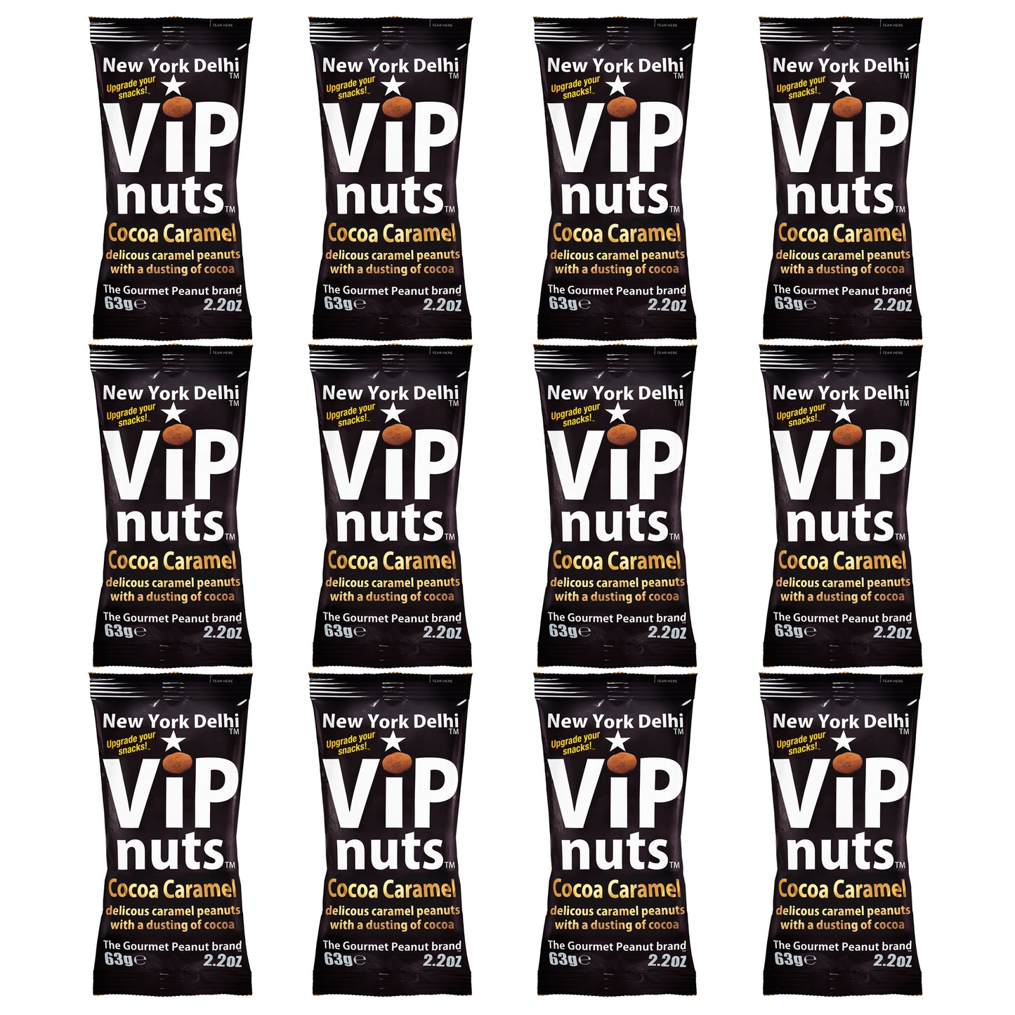 ViPnuts Cocoa Caramel peanuts 12 x 63g case