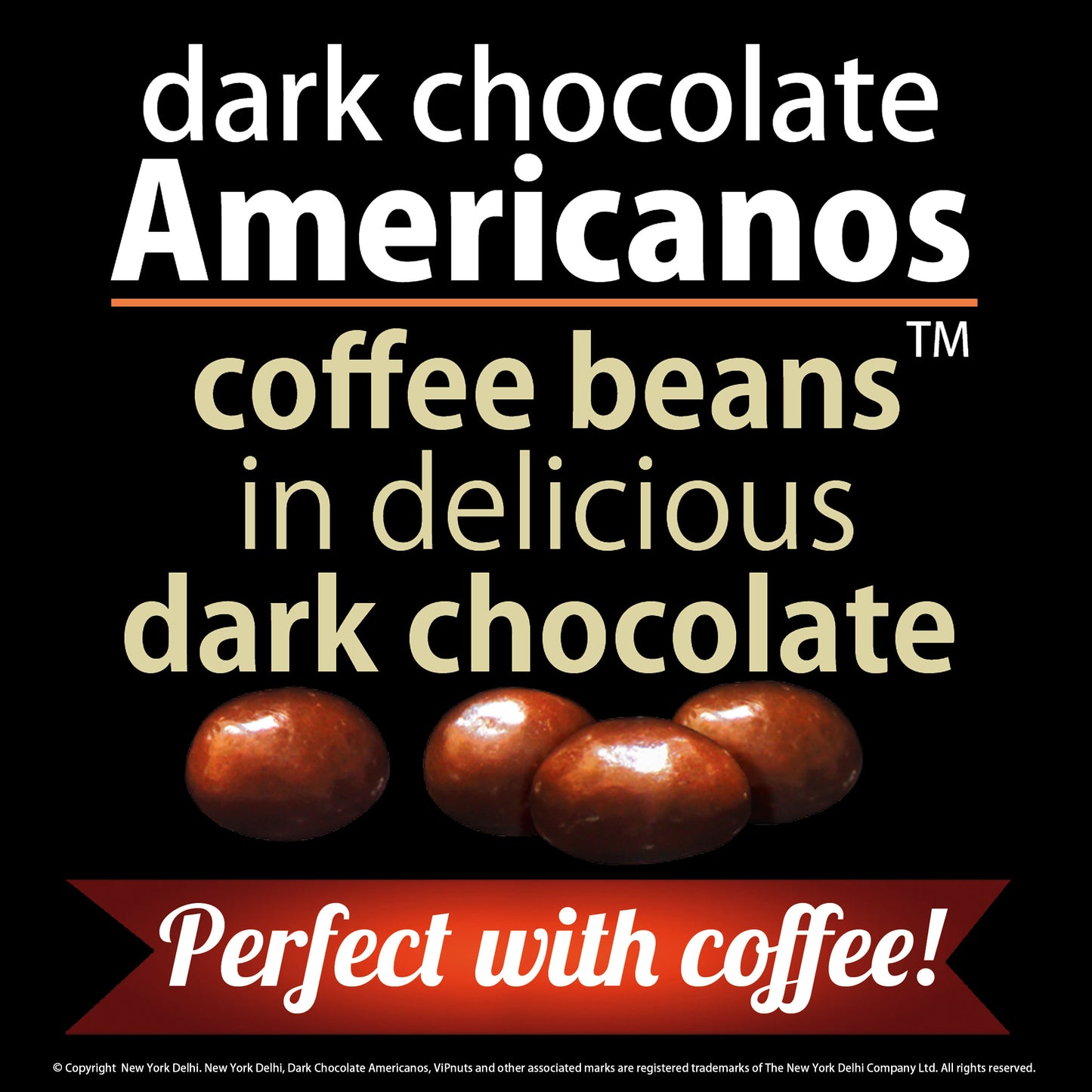 Coffee beans in dark chocolate Americanos