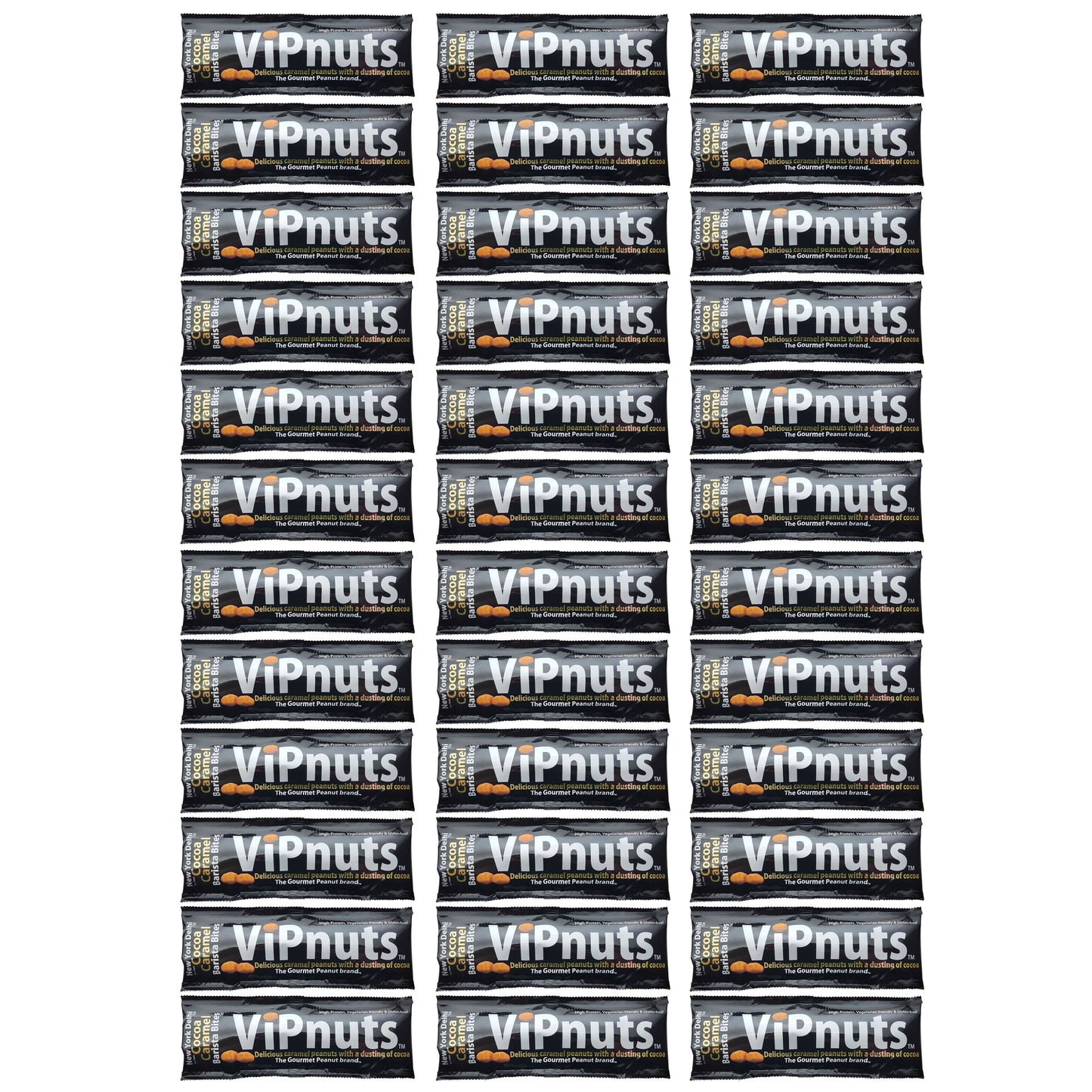 ViPnuts Cocoa Caramel peanuts 36 x 27g shot case