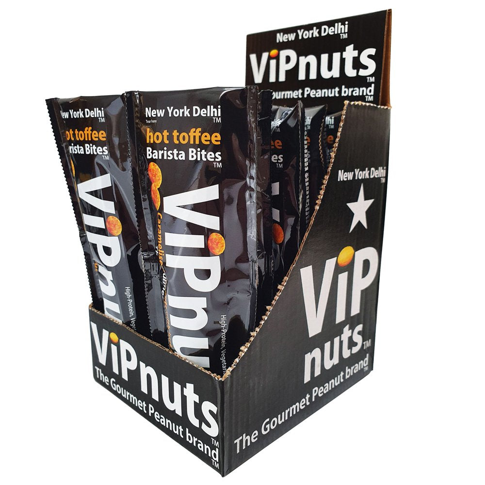 ViPnuts Hot Toffee Caramelised peanuts 14 x 27g shot box