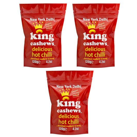 King Cashews Hot Chilli 3 x 120g case