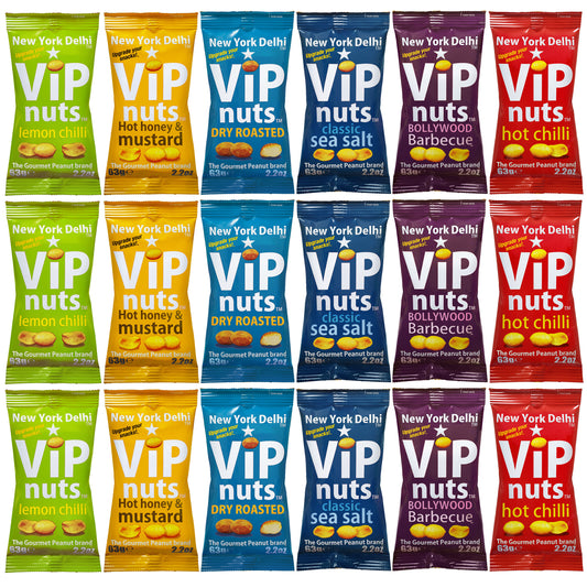 Selection Box Flavoured Peanuts 18 packs, 6 - 7 Flavours  High Protein