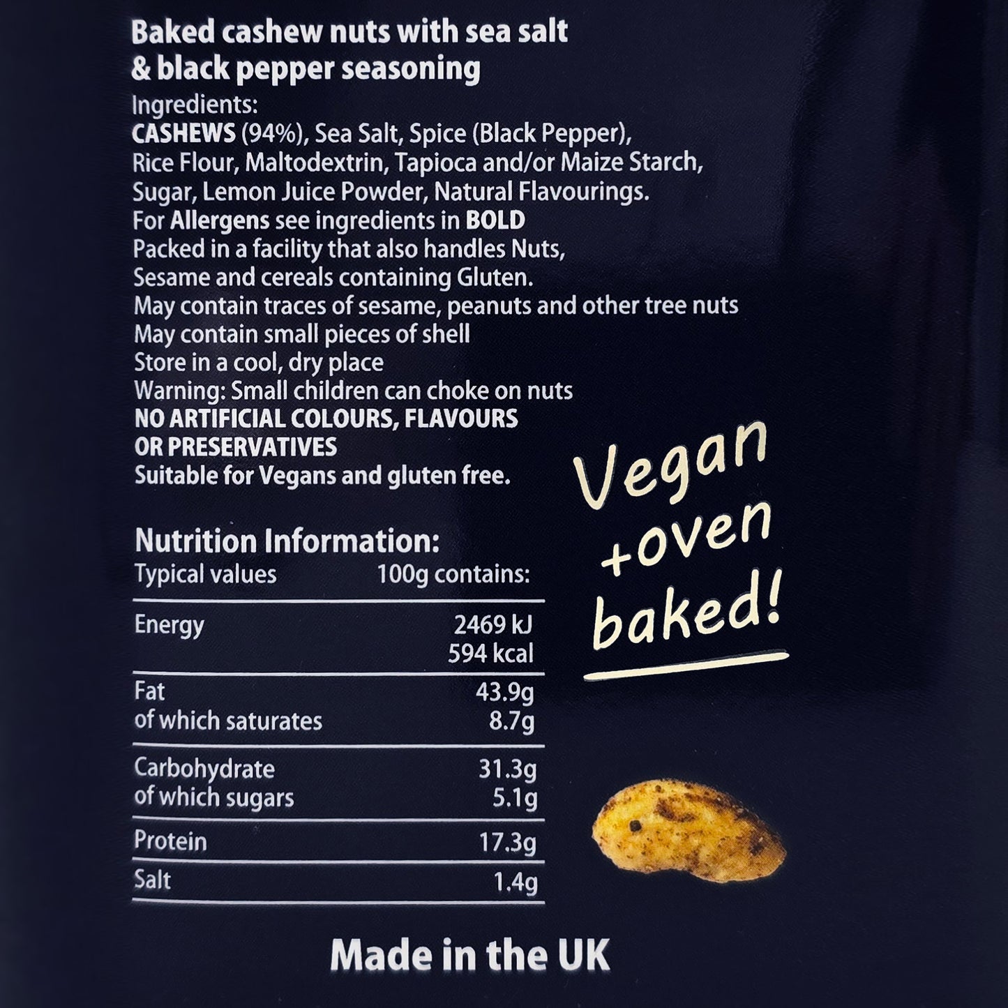 Cashews Cracked Black Pepper & Sea Salt 200g Gift Tin