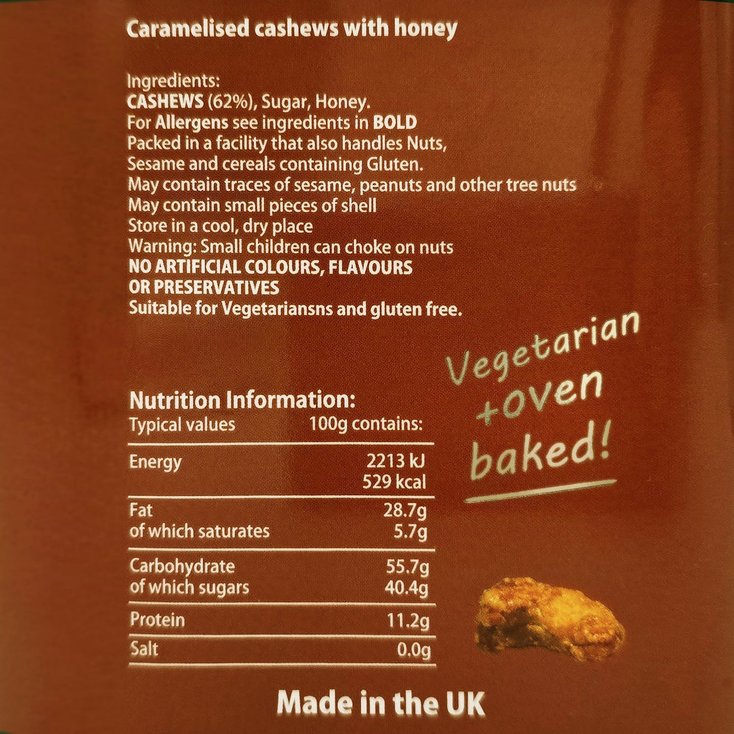 Cashews Caramelised Honey 200g Gift Tin