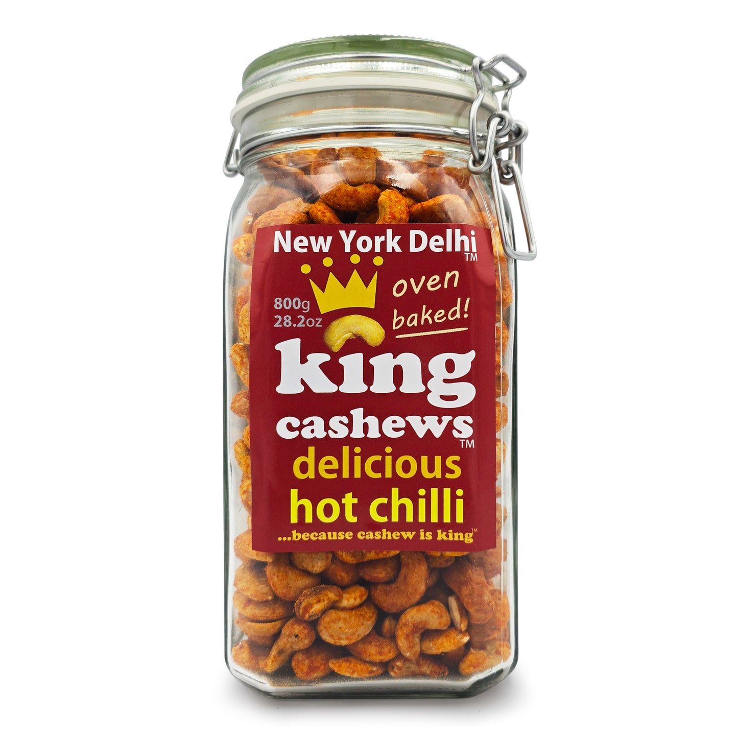 Cashews Hot Chilli in Glass Bar Jar 800g