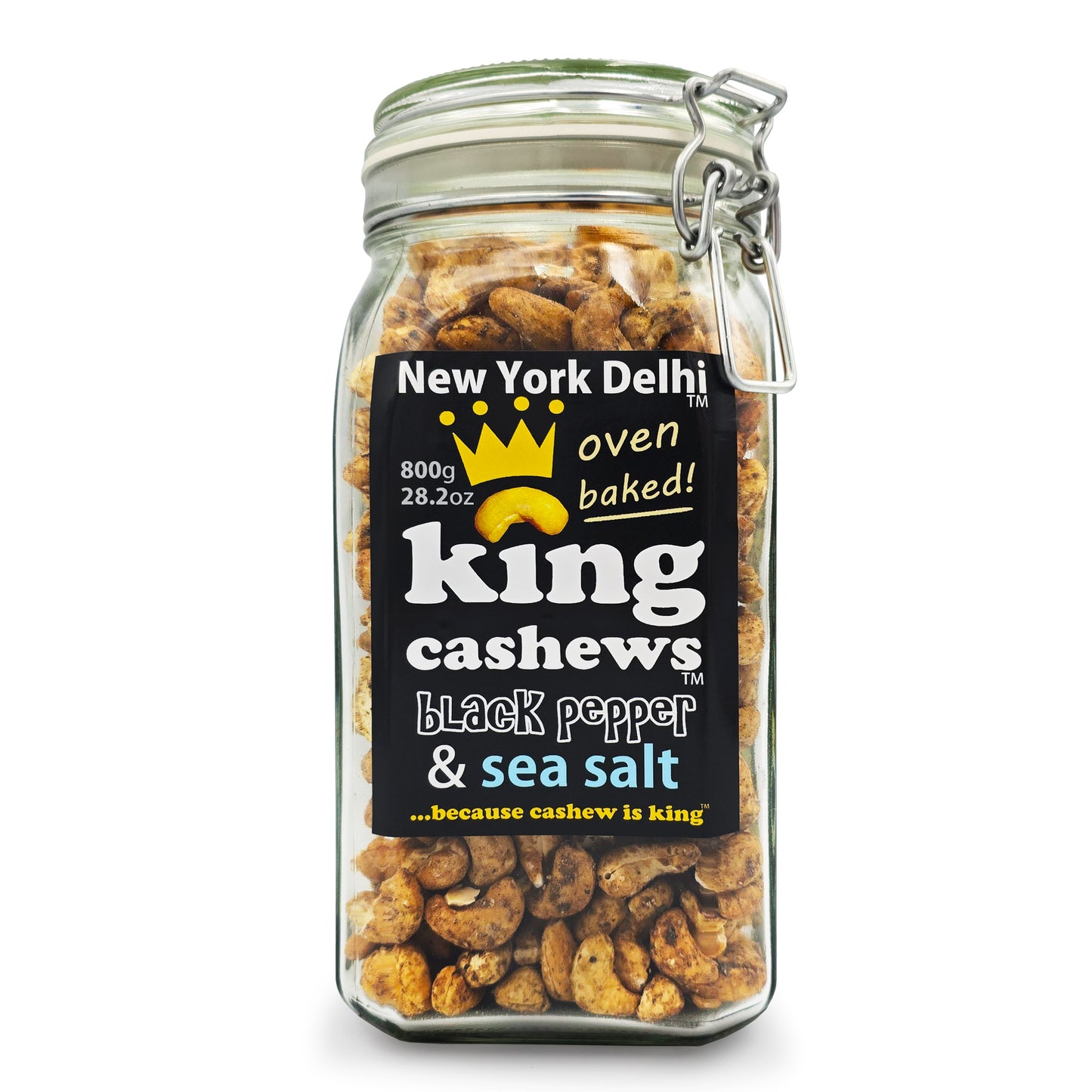 Cashews Cracked Black Pepper & Sea Salt Glass Bar Jar 800g