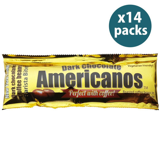 DC Americanos coffee beans in dark chocolate 14 x 27g case