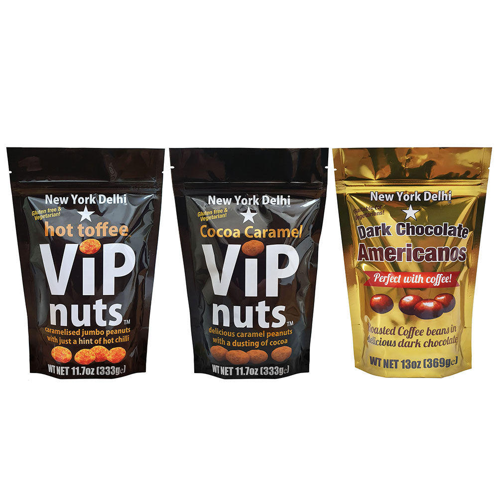 ViPnuts & Americanos Selection one of each 3 Packs Hero Size